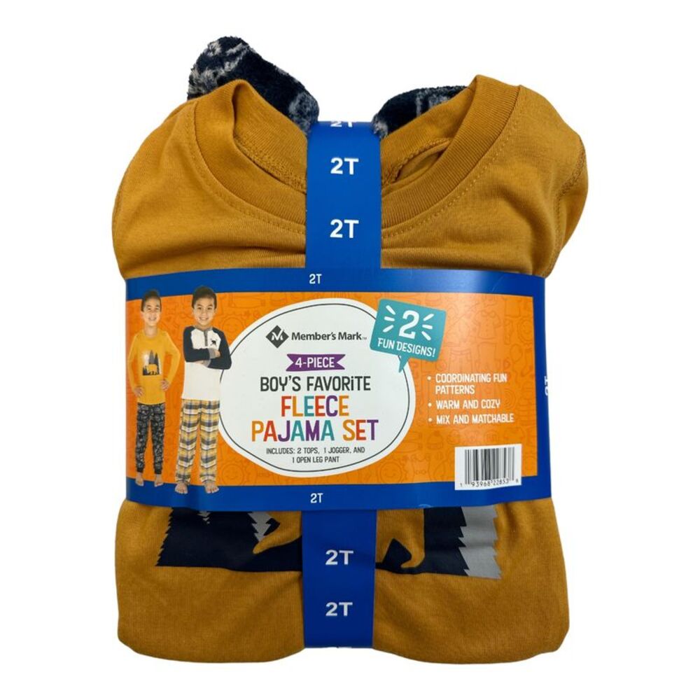Woodland - Member's Mark Boy's Long Sleeve & Pant 4-Piece Favorite Fleece Pajama